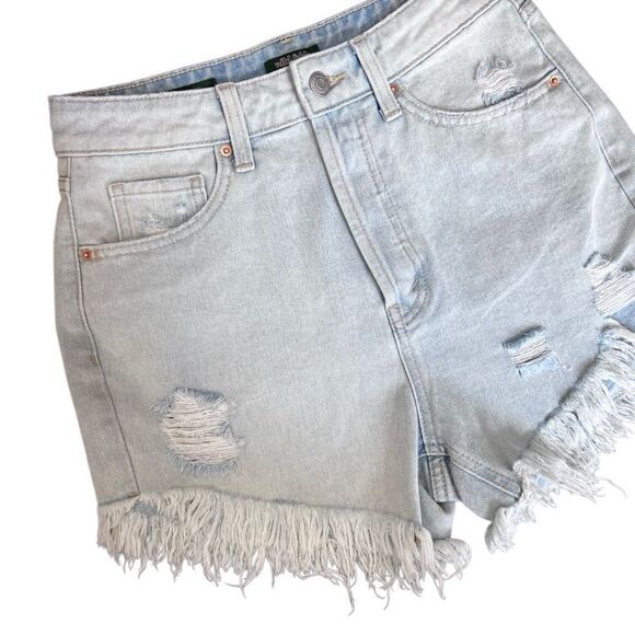 Wild Fable highest rise frayed Distressed Light Blue Denim Shorts Size 0 - Picture 4 of 13